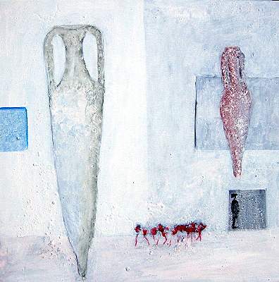 Amphore, acrylique sur toile, 70x70 cm