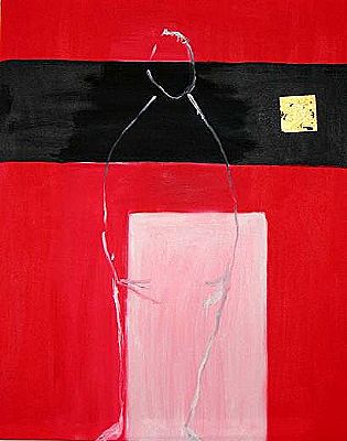 Le Jean, 120x 80 cm, acrylique, huile et or fin